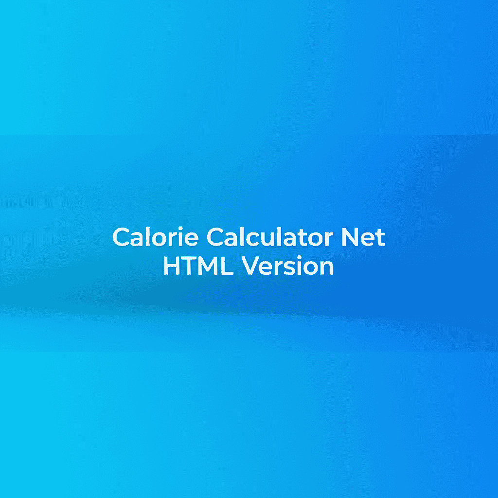 Calorie Calculator Net HTML Version
